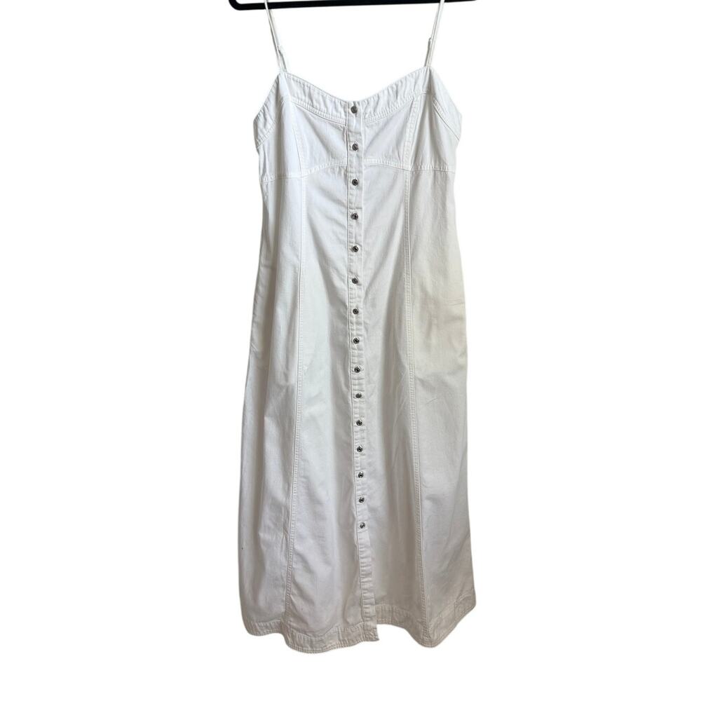 Free People Just Jill Sleeveless Button Front Maxi Dress White Womens Size Large - Picture 4 of 10